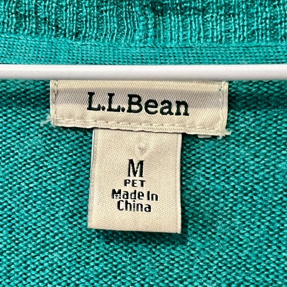 L.L Bean Teal 100% Merino Wool Cardigan - Medium - Picture 4 of 7